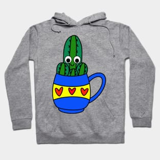 Cute Cactus Design #247: Small Cacti Bunch In A Hearty Mug Hoodie